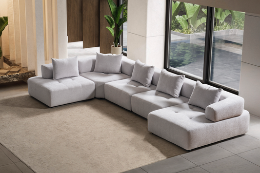 Ecksofa Lenzo in Hellgrau