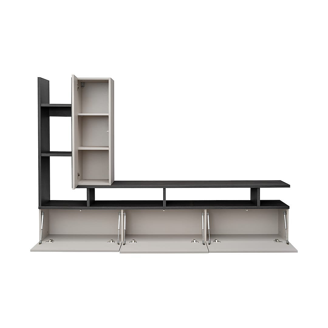 Wohnwand Titanio 210 cm – Graphite Oak/Cashmere