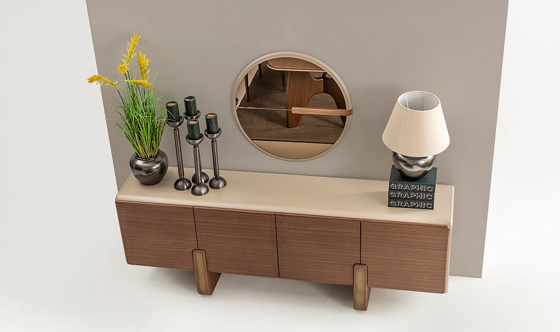 Esszimmer-Set Marbella, 6-teilig: Konsole, Esstisch und 6 Stühle
