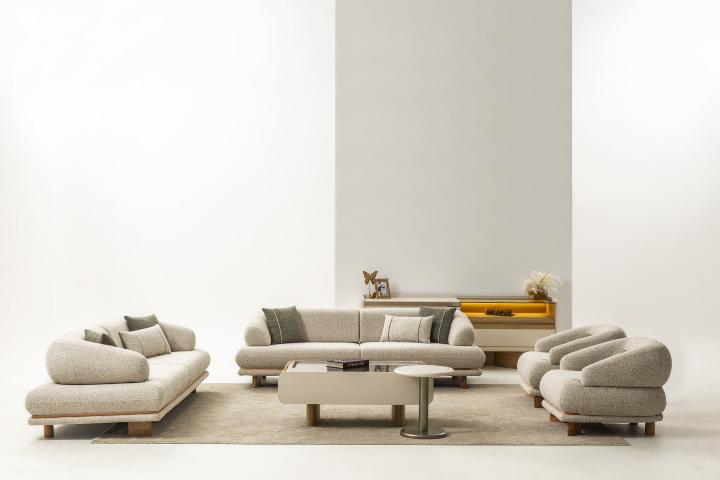 Sofa-Set Alvora, 3-teilig: 2x 3-Sitzer und 1x Sessel