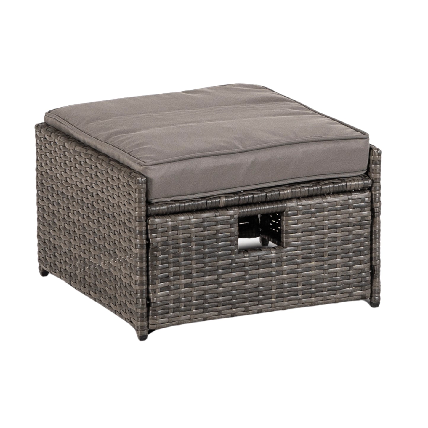Marsely Calvia Loungesessel aus grauem Polyrattan mit Sitz- und Rückenkissen