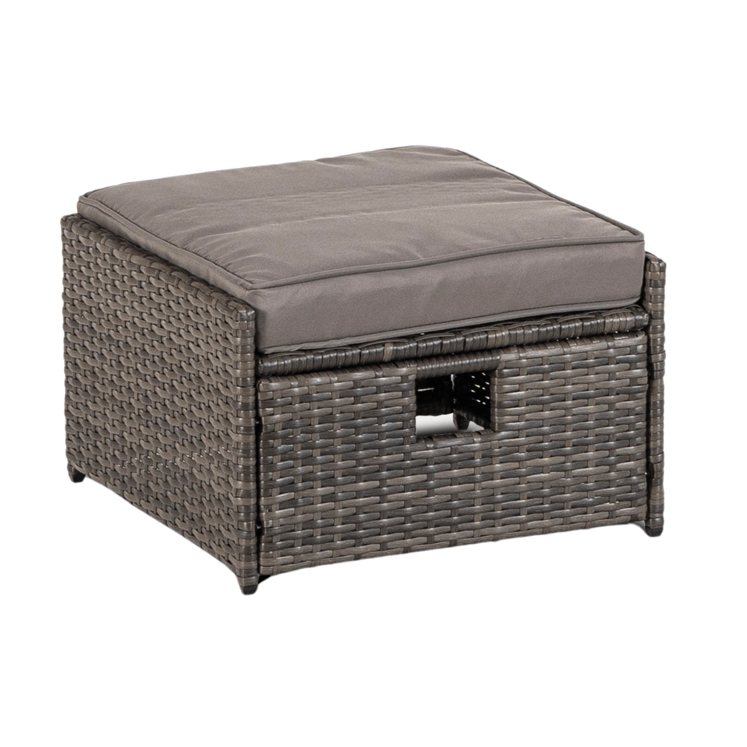 Marsely Calvia Loungesessel aus grauem Polyrattan mit Sitz- und Rückenkissen