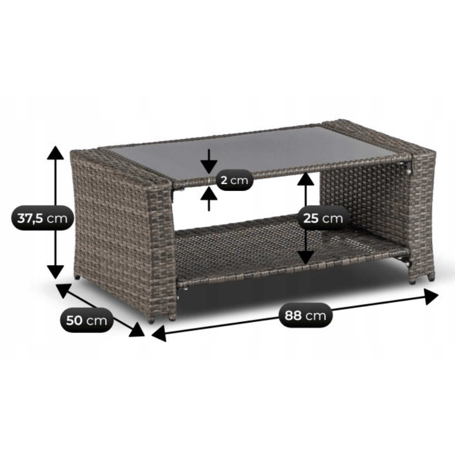 Maße des Marsely Calvia Loungesessels: 72 x 62 x 88 cm