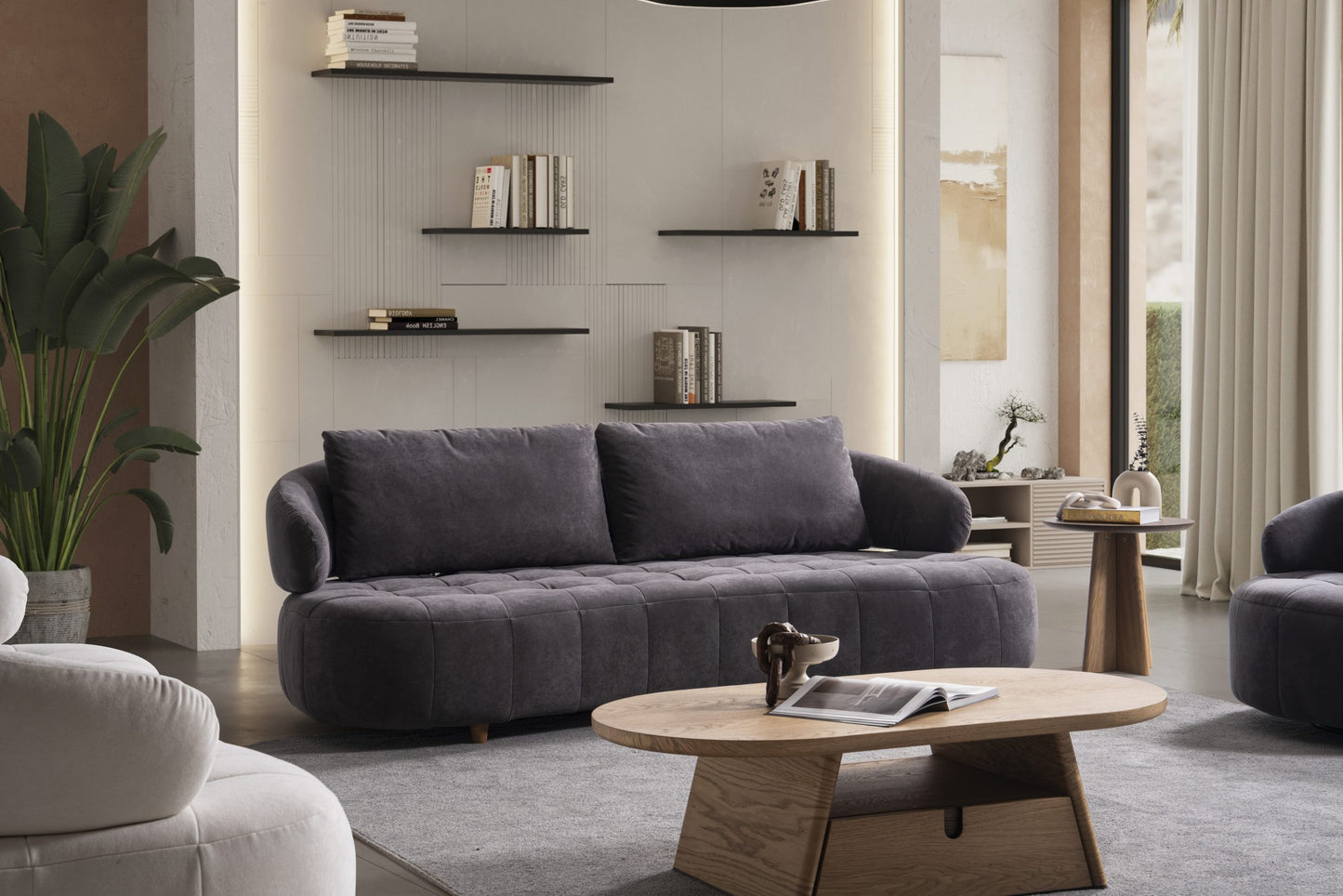 Sofa-Set Coreza – 2-teilig mit 3-Sitzer und Drehsessel