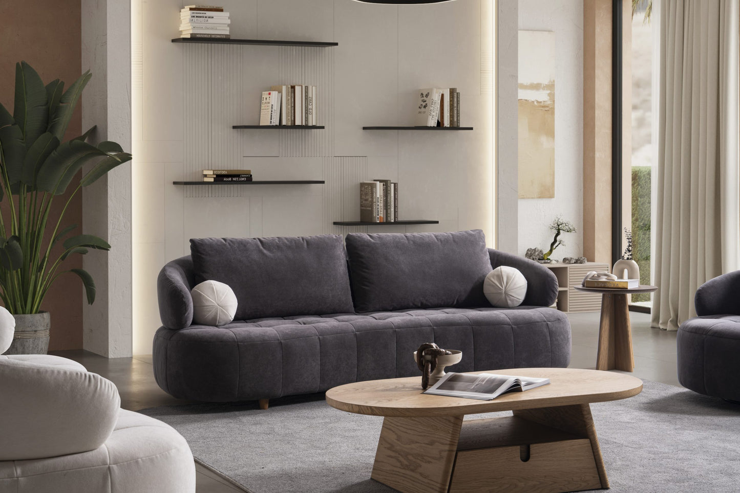 Sofa-Set Coreza – 2-teilig mit 3-Sitzer und Drehsessel
