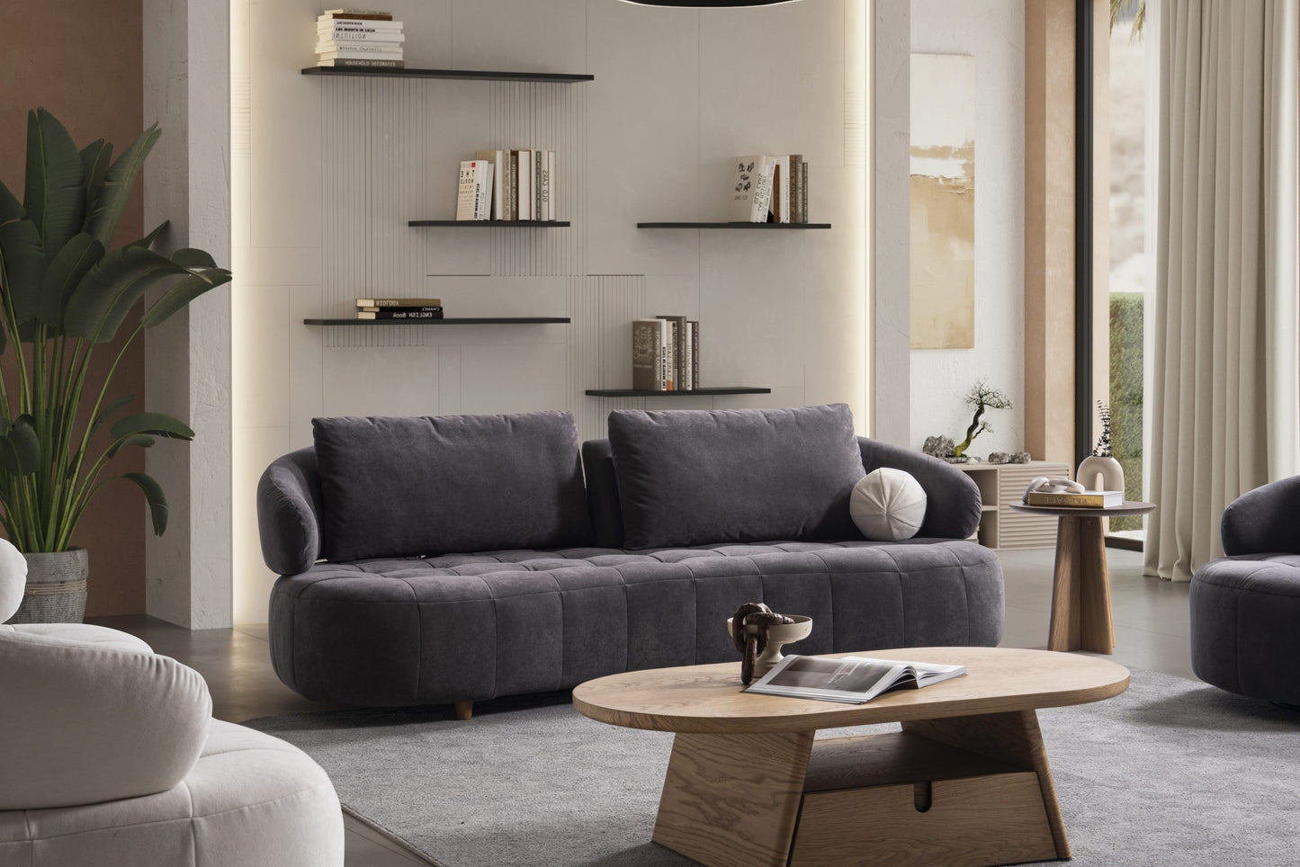 Sofa-Set Coreza – 2-teilig mit 3-Sitzer und Drehsessel