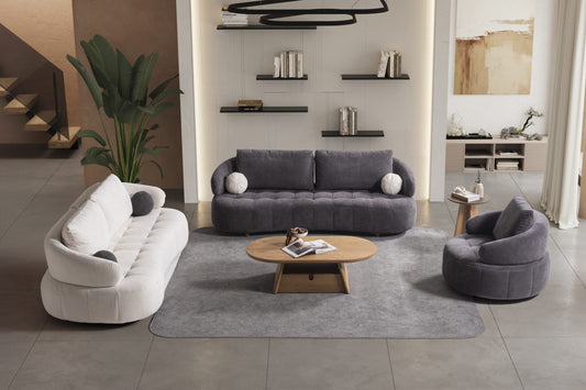 Sofa-Set Coreza – 2-teilig mit 3-Sitzer und Drehsessel