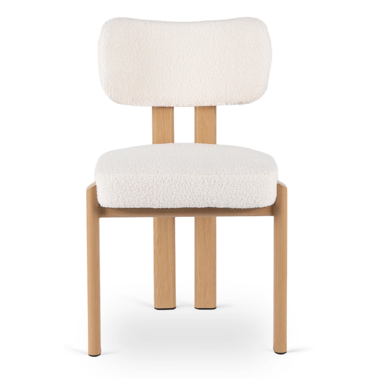 Maße des Bouclé-Esszimmerstuhls Granada: 80 cm hoch, 50 cm breit und 52 cm tief