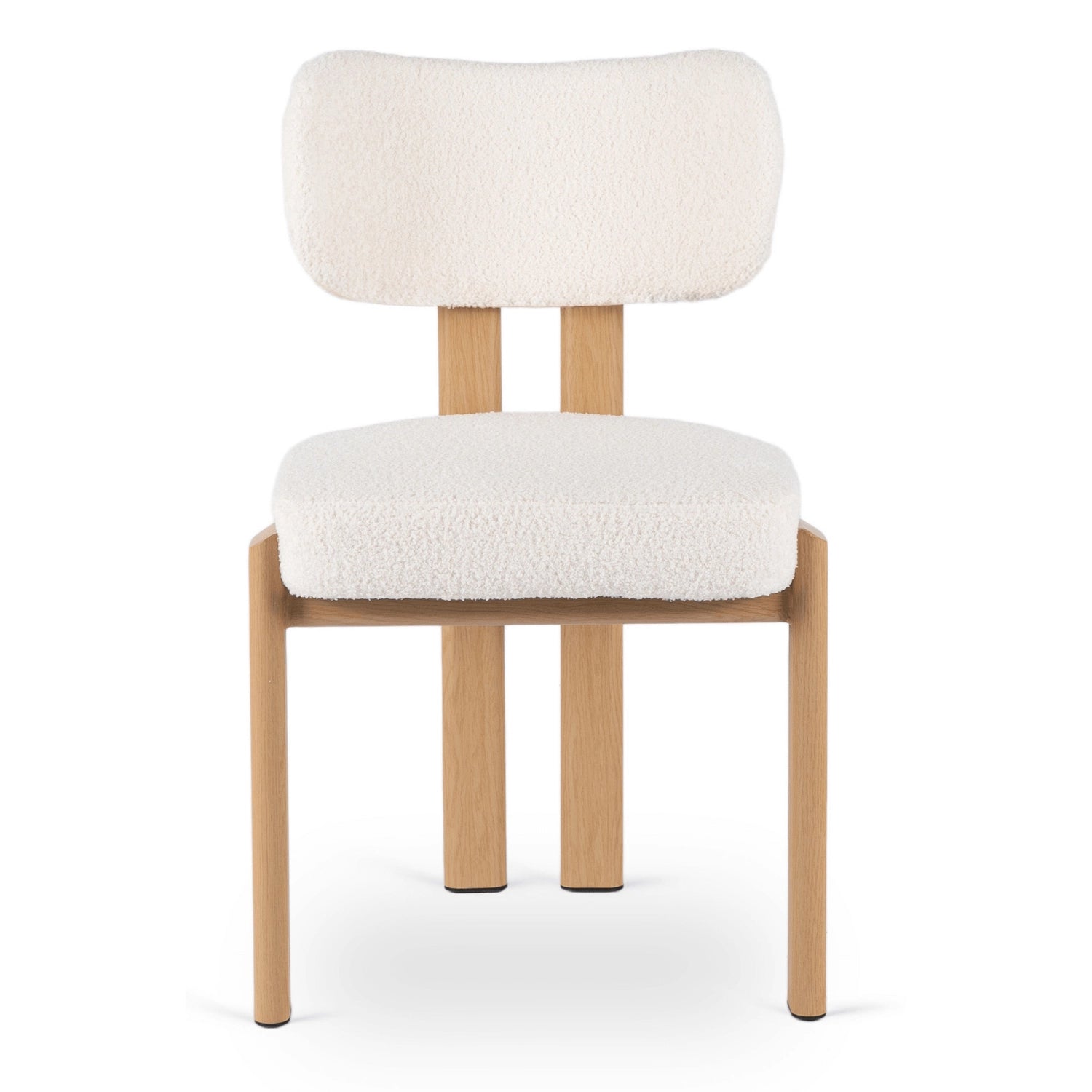 Maße des Bouclé-Esszimmerstuhls Granada: 80 cm hoch, 50 cm breit und 52 cm tief