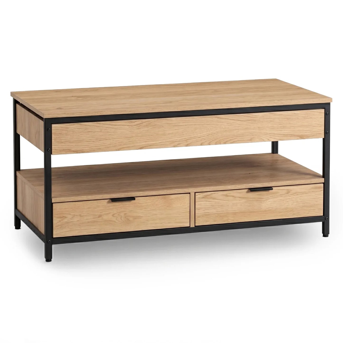 Luca höhenverstellbarer Couchtisch 100 cm – Eiche/Schwarz