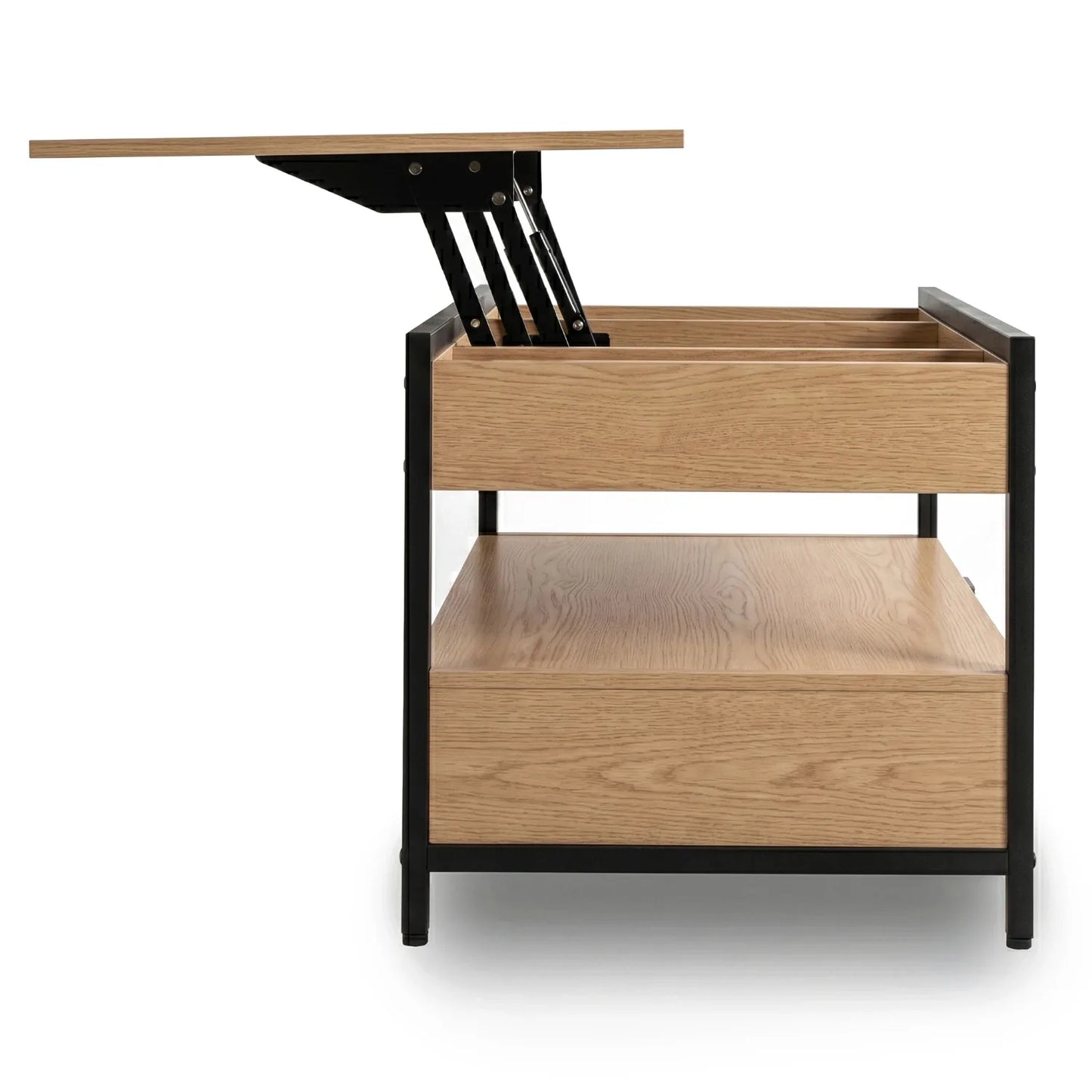 Luca höhenverstellbarer Couchtisch 100 cm – Eiche/Schwarz