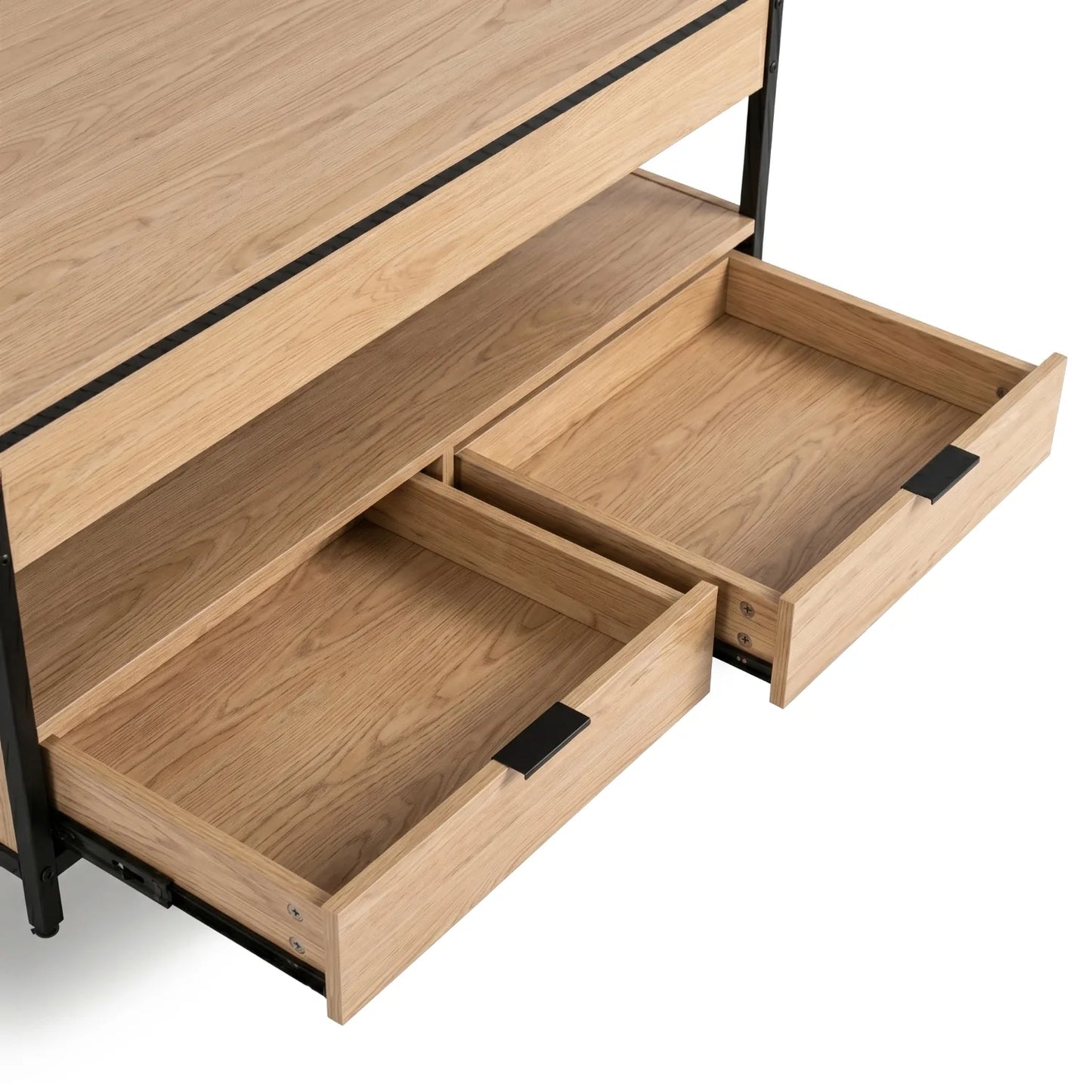 Luca höhenverstellbarer Couchtisch 100 cm – Eiche/Schwarz