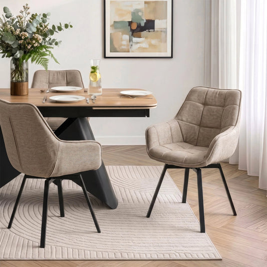 Drehbarer Esszimmerstuhl Luna 2 in Beige im modernen Esszimmer