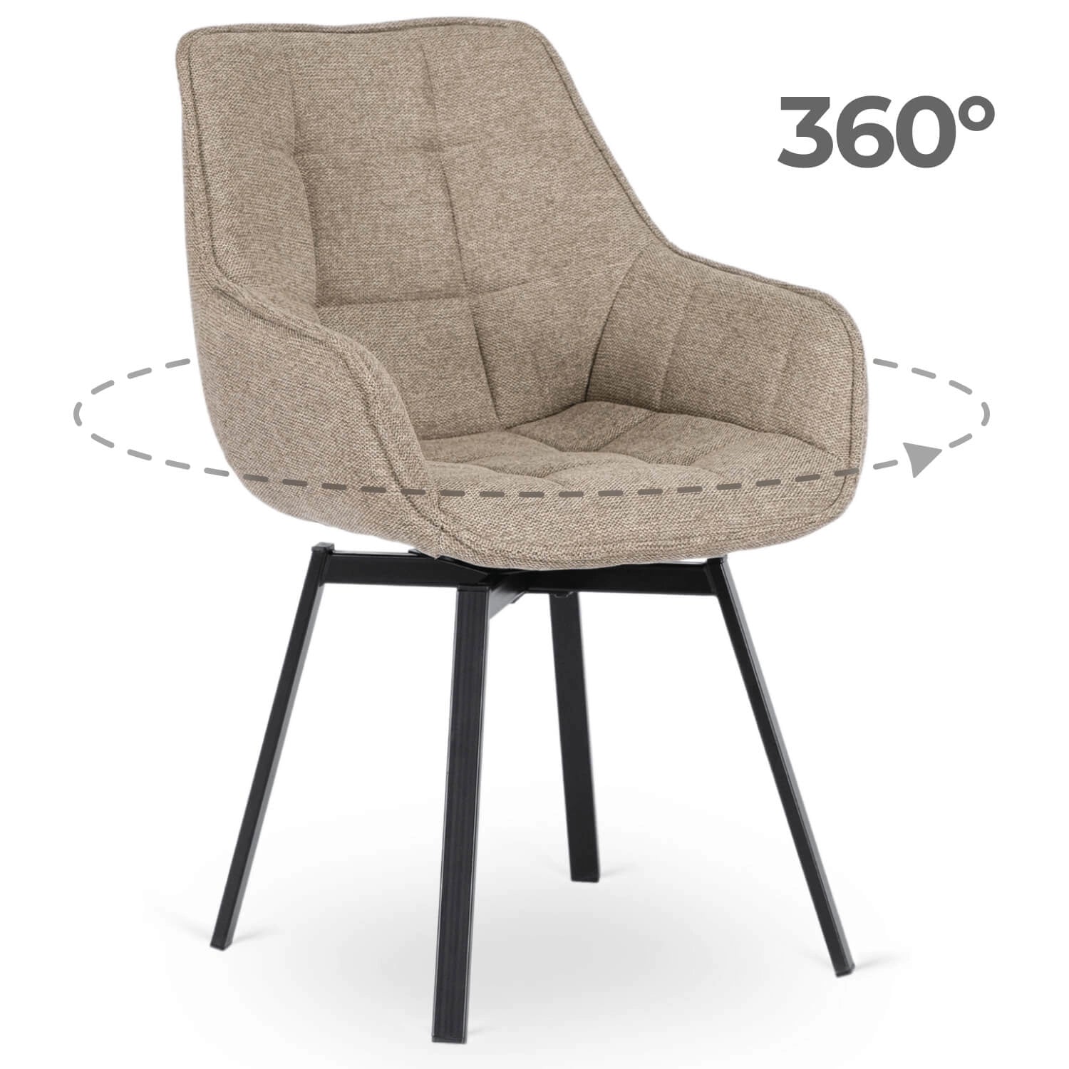 Rückansicht des Esszimmerstuhls Luna 2 Beige