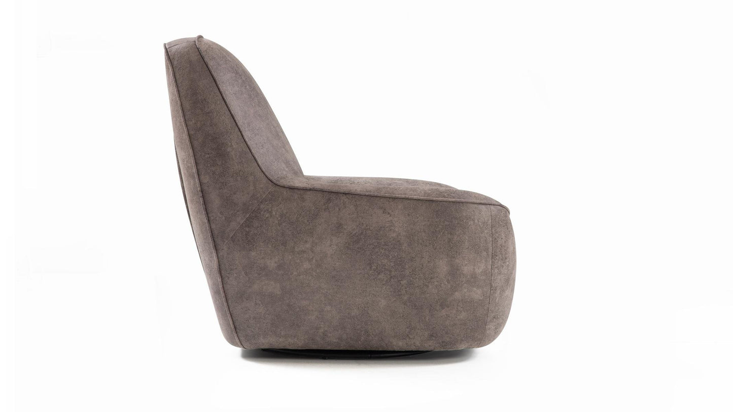 Sessel Olina in Graubeige, Profilansicht