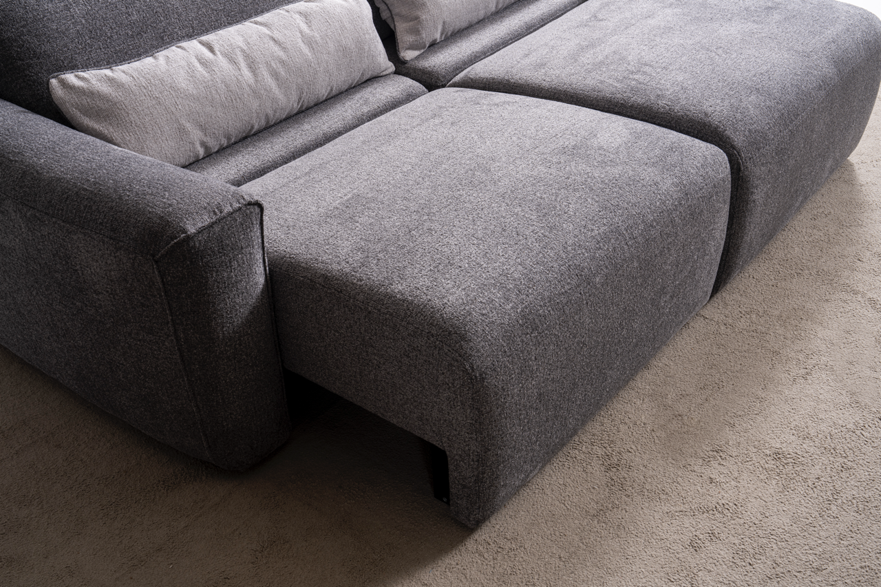Relax-Sofa Valero in Grau mit motorisierter Verstellung