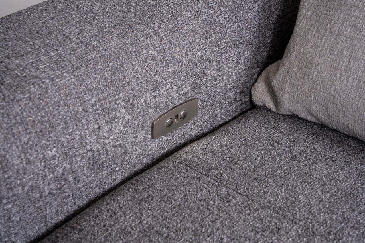 Relax-Sofa Valero in Grau mit motorisierter Verstellung