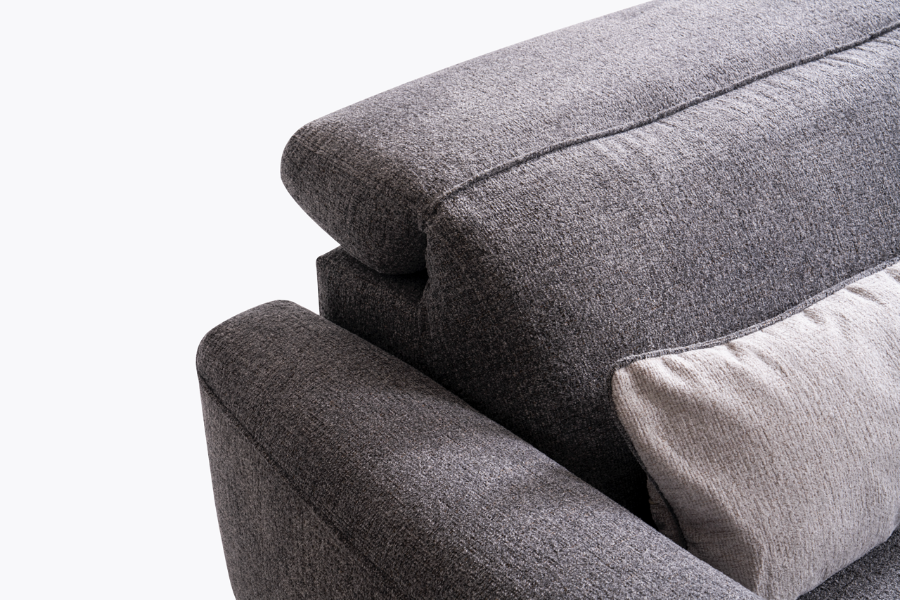 Relax-Sofa Valero in Grau mit motorisierter Verstellung