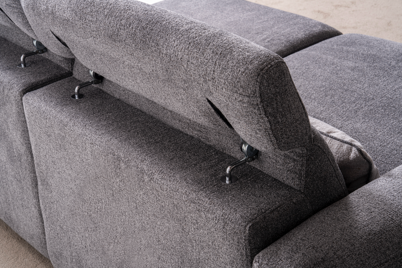 Relax-Sofa Valero in Grau mit motorisierter Verstellung