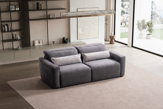 Relax-Sofa Valero in Grau mit motorisierter Verstellung