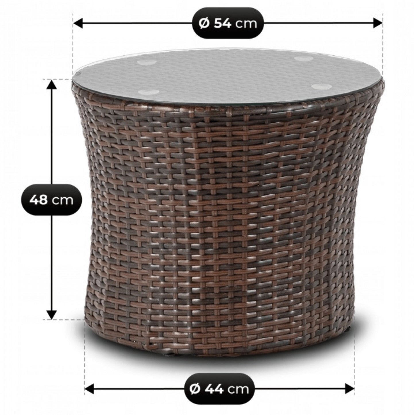 Nerano Polyrattan Geflecht in dunkelbrauner Detailansicht
