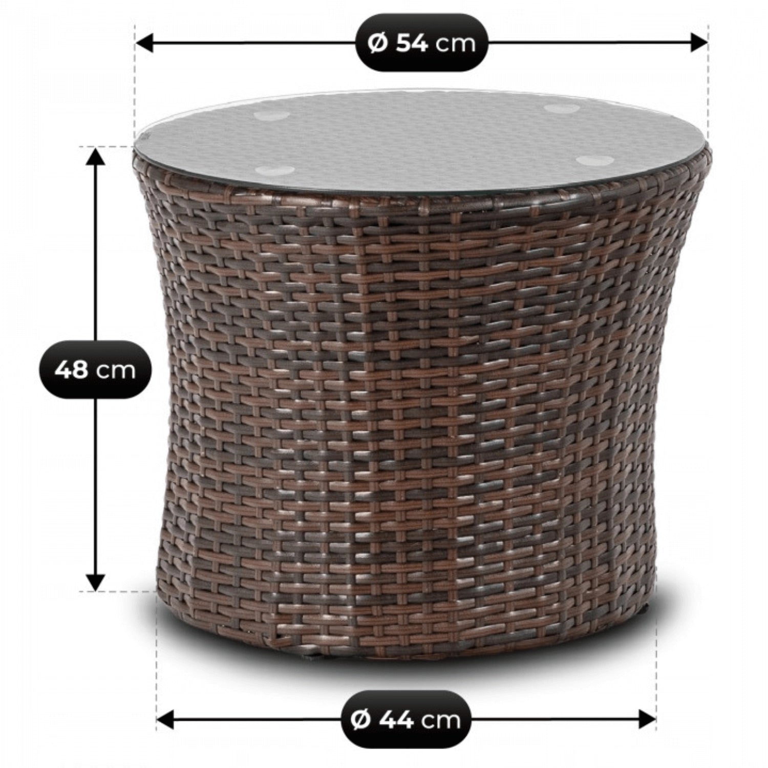Nerano Polyrattan Geflecht in dunkelbrauner Detailansicht