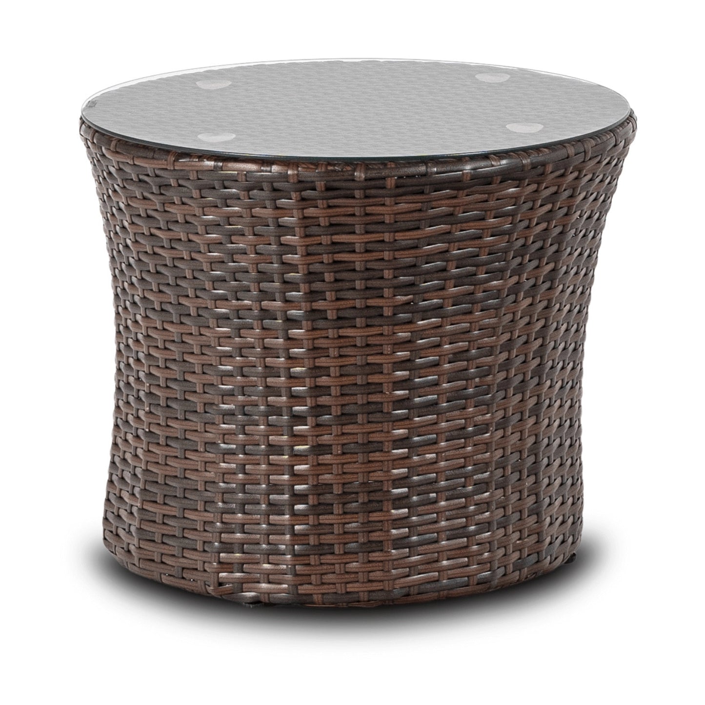 Nerano Polyrattan Gartensessel in Dunkelbraun mit beigem Sitzkissen