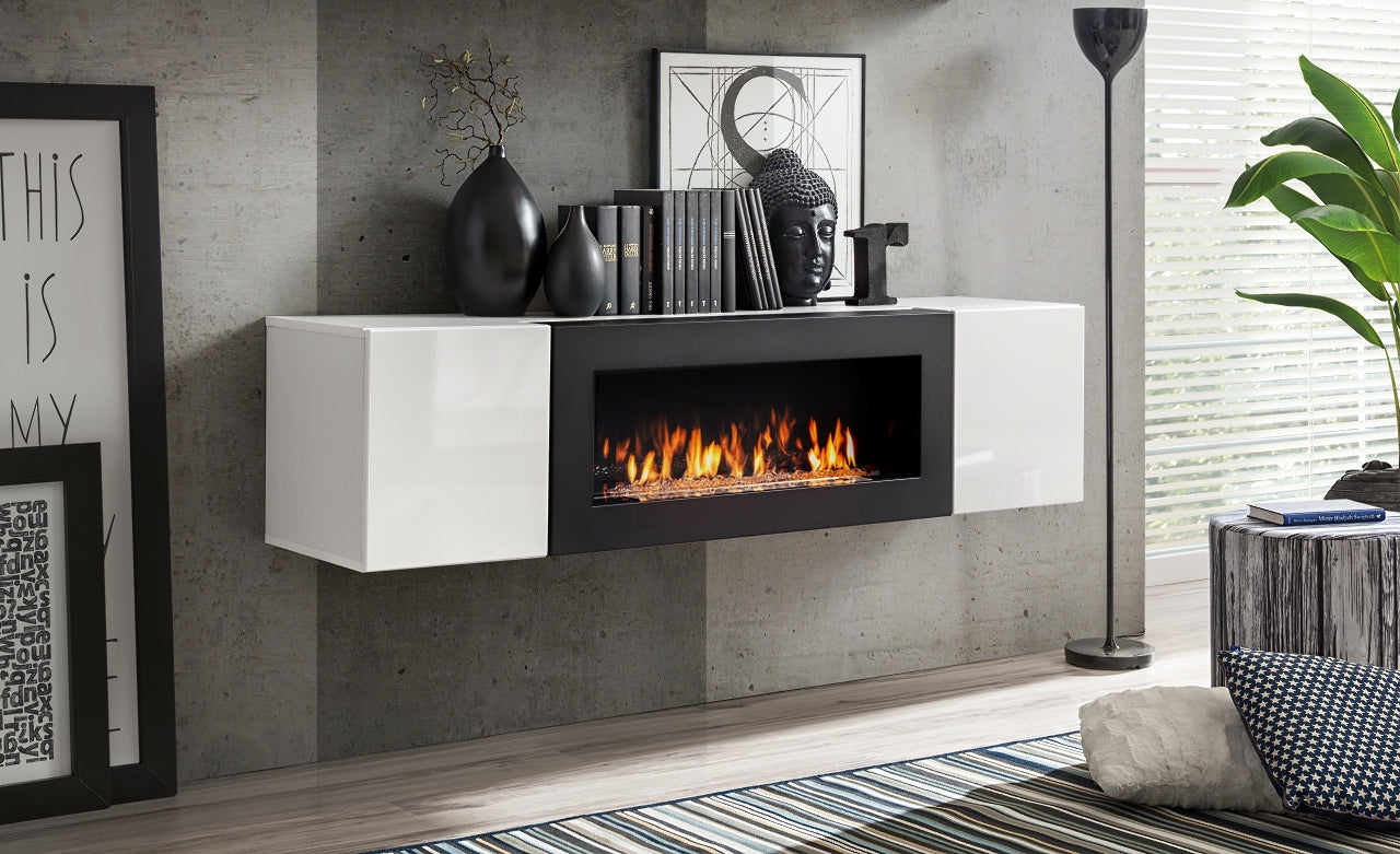 Wandschrank Delvano mit Biokamin